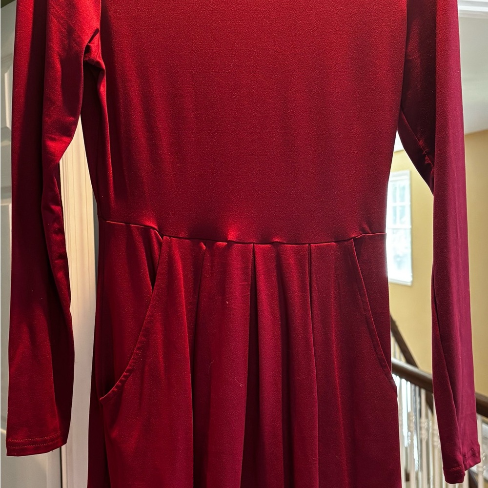 Elegant Red Long Sleeve Dress